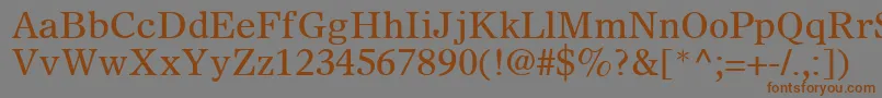 フォントSterlingSsi – 茶色の文字が灰色の背景にあります。