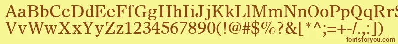 Шрифт SterlingSsi – коричневые шрифты на жёлтом фоне