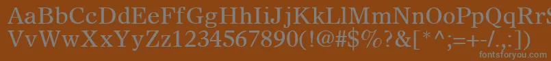 フォントSterlingSsi – 茶色の背景に灰色の文字