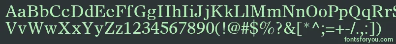 フォントSterlingSsi – 黒い背景に緑の文字