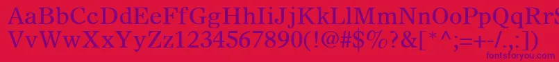 SterlingSsi Font – Purple Fonts on Red Background