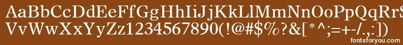 フォントSterlingSsi – 茶色の背景に白い文字