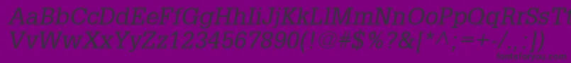 InstallationSsiItalic-Schriftart – Schwarze Schriften auf violettem Hintergrund