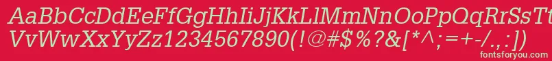 フォントInstallationSsiItalic – 赤い背景に緑の文字