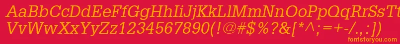 フォントInstallationSsiItalic – 赤い背景にオレンジの文字