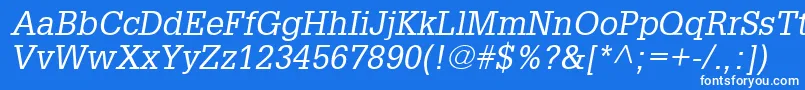 Шрифт InstallationSsiItalic – белые шрифты на синем фоне