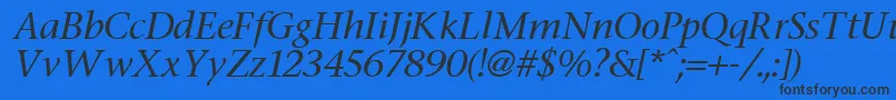 FasseItalic Font – Black Fonts on Blue Background
