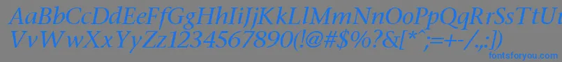 FasseItalic Font – Blue Fonts on Gray Background