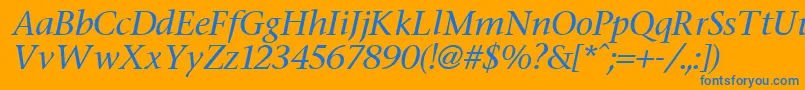 FasseItalic Font – Blue Fonts on Orange Background