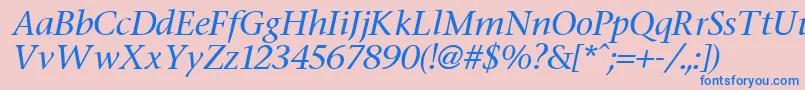 FasseItalic Font – Blue Fonts on Pink Background