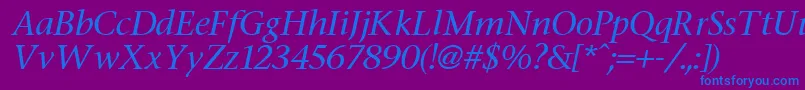FasseItalic Font – Blue Fonts on Purple Background