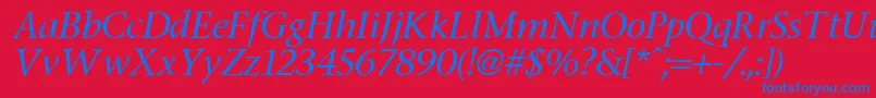 FasseItalic Font – Blue Fonts on Red Background