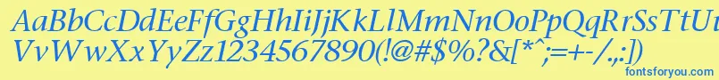 More about FasseItalic Font FasseItalic Font – Blue Fonts on Yellow Background