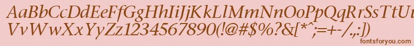 FasseItalic Font – Brown Fonts on Pink Background
