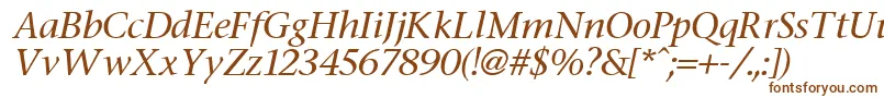 FasseItalic-Schriftart – Braune Schriften auf weißem Hintergrund