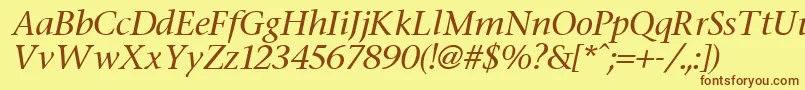 FasseItalic Font – Brown Fonts on Yellow Background