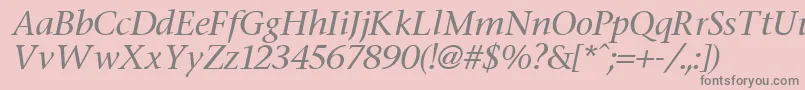 FasseItalic Font – Gray Fonts on Pink Background