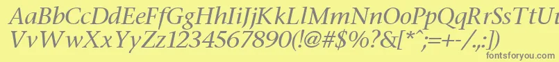 FasseItalic Font – Gray Fonts on Yellow Background