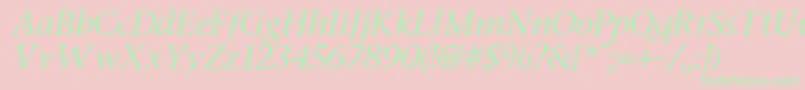 FasseItalic Font – Green Fonts on Pink Background