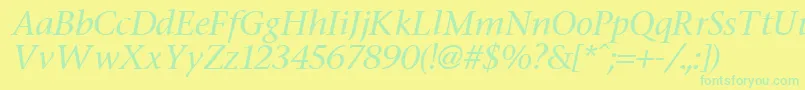 FasseItalic Font – Green Fonts on Yellow Background