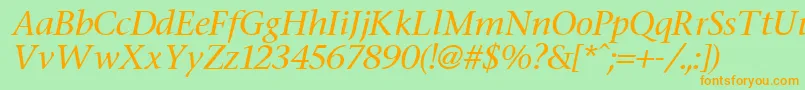 FasseItalic Font – Orange Fonts on Green Background