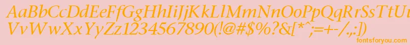 FasseItalic Font – Orange Fonts on Pink Background