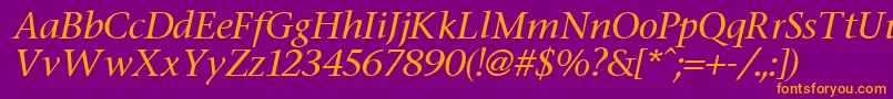 FasseItalic Font – Orange Fonts on Purple Background