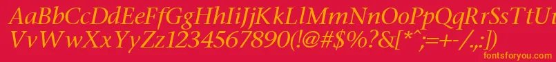 FasseItalic Font – Orange Fonts on Red Background