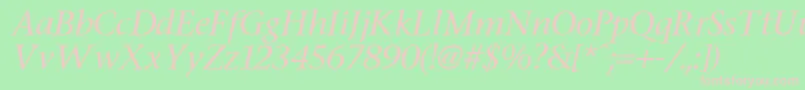 フォントFasseItalic – 緑の背景にピンクのフォント