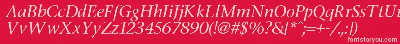 FasseItalic Font – Pink Fonts on Red Background