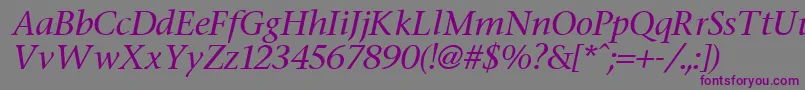 FasseItalic-fontti – violetit fontit harmaalla taustalla