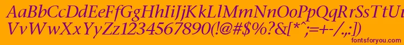 FasseItalic Font – Purple Fonts on Orange Background