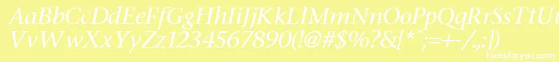 FasseItalic Font – White Fonts on Yellow Background