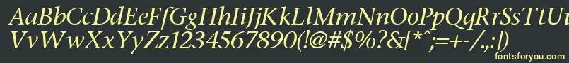 FasseItalic Font – Yellow Fonts on Black Background
