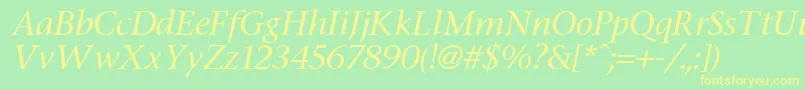 FasseItalic Font – Yellow Fonts on Green Background