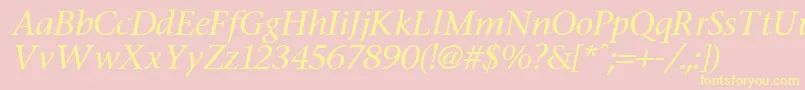 FasseItalic Font – Yellow Fonts on Pink Background