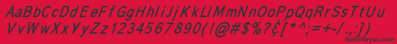 CoronaItalic Font – Black Fonts on Red Background