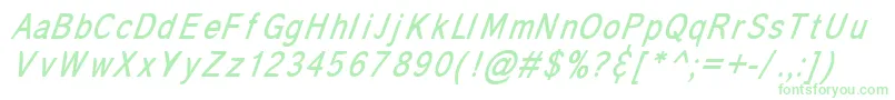 CoronaItalic Font – Green Fonts on White Background