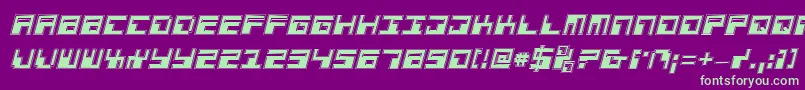 フォントPhaserbankpi – 紫の背景に緑のフォント