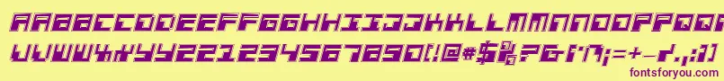 Phaserbankpi-Schriftart – Violette Schriften auf gelbem Hintergrund