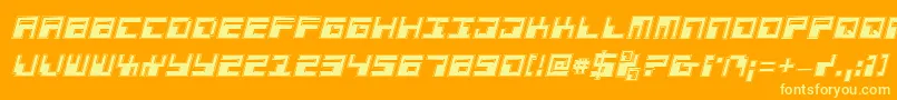 Phaserbankpi-fontti – keltaiset fontit oranssilla taustalla