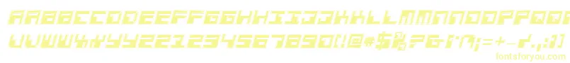 フォントPhaserbankpi – 白い背景に黄色の文字