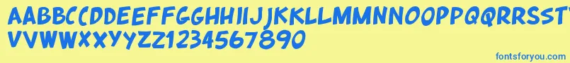 Czcionka QuickstyleRegular – niebieskie czcionki na żółtym tle
