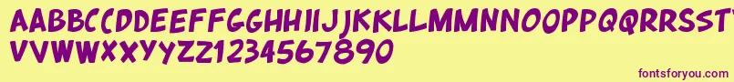 QuickstyleRegular Font – Purple Fonts on Yellow Background