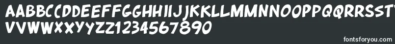 QuickstyleRegular-fontti – valkoiset fontit mustalla taustalla