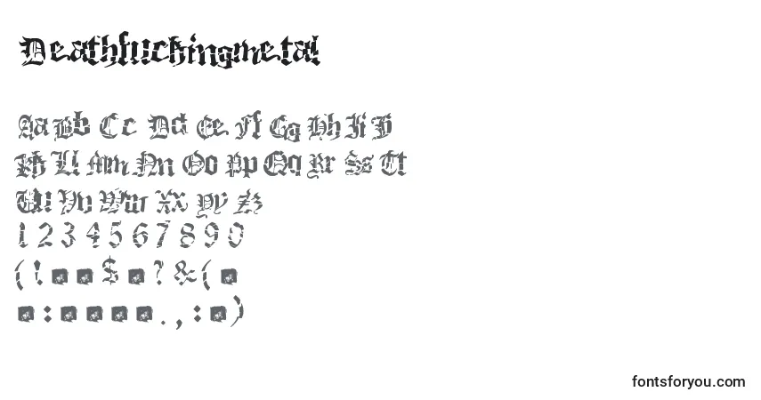 Schriftart Deathfuckingmetal – Alphabet, Zahlen, spezielle Symbole