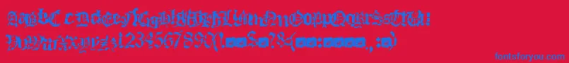 Deathfuckingmetal Font – Blue Fonts on Red Background