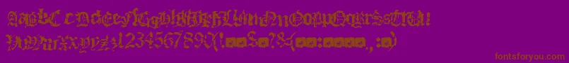 Deathfuckingmetal-Schriftart – Braune Schriften auf violettem Hintergrund