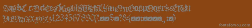 Deathfuckingmetal-Schriftart – Graue Schriften auf braunem Hintergrund