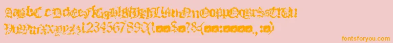 Deathfuckingmetal Font – Orange Fonts on Pink Background